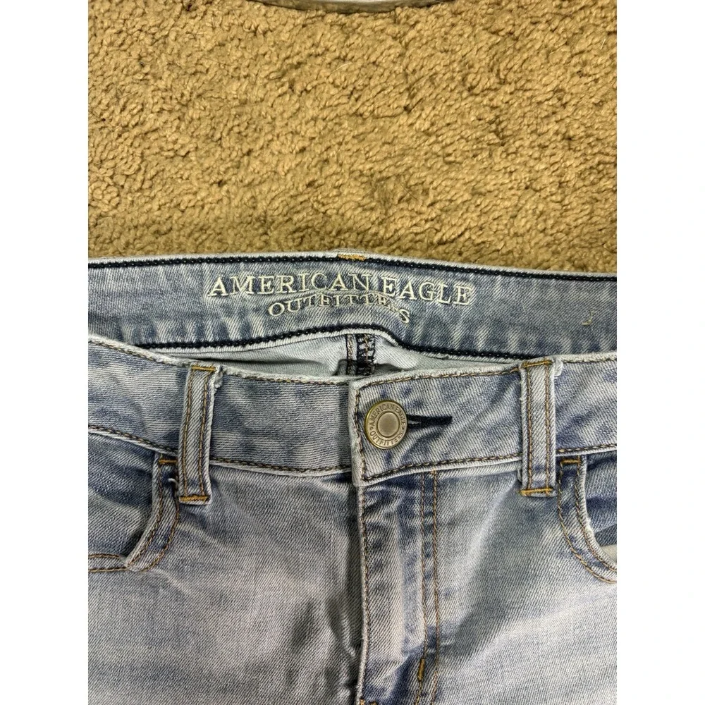 American Eagle Jegging Jeans Women 10 Light Blue Mid Rise Preppy - Picture 2 of 9